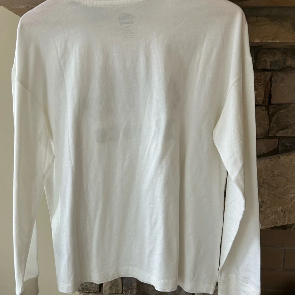 Roots Woman’s White Long Sleeve Shirt Size M - Picture 6 of 6